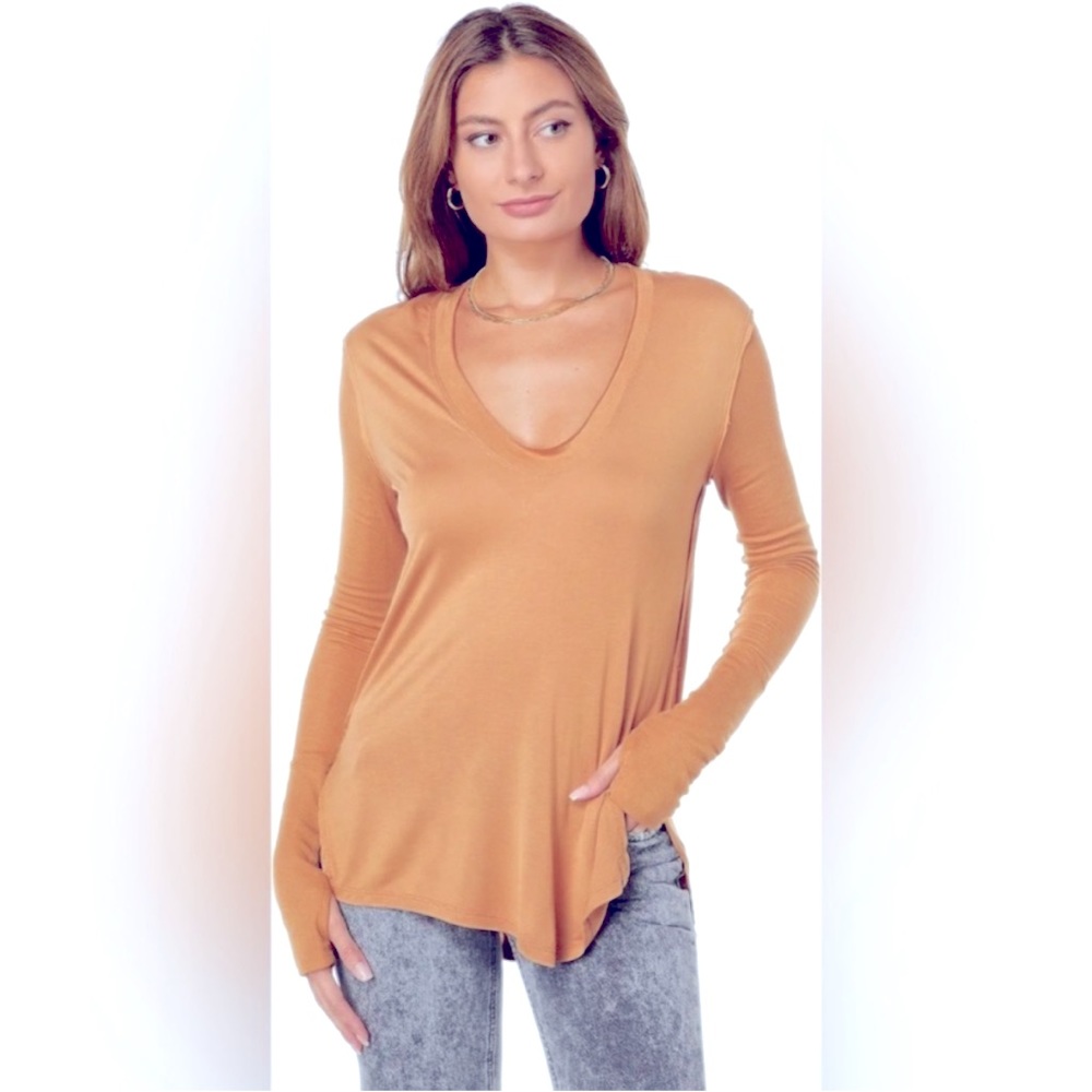 We the Free Fresh and Clean long sleeve tee in Golden Nugget.
